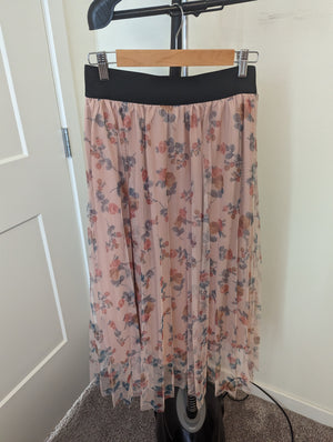 Flowy Floral Midi Skirt