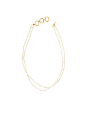 Two Row Pearl with Toggle Clip Necklace